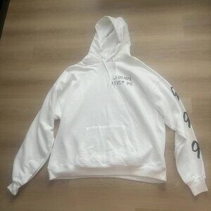 Men's White Juice WRLD Legends Never Die Hooded Sweatshirt Size XL Moon Graphic